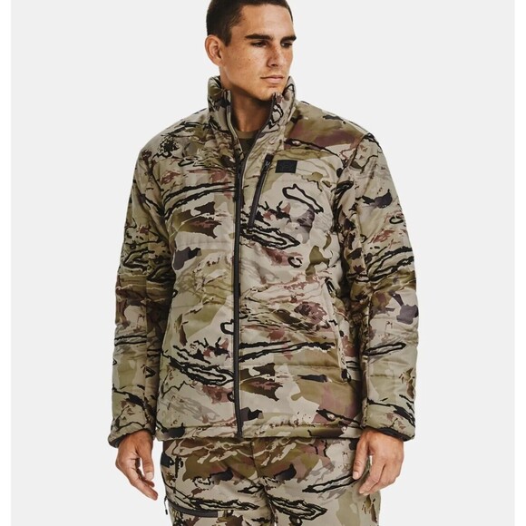 Under Armour Timber Hunting Jacket Ridge Reaper Barren Camo Extreme Season Sz  S - Picture 1 of 11